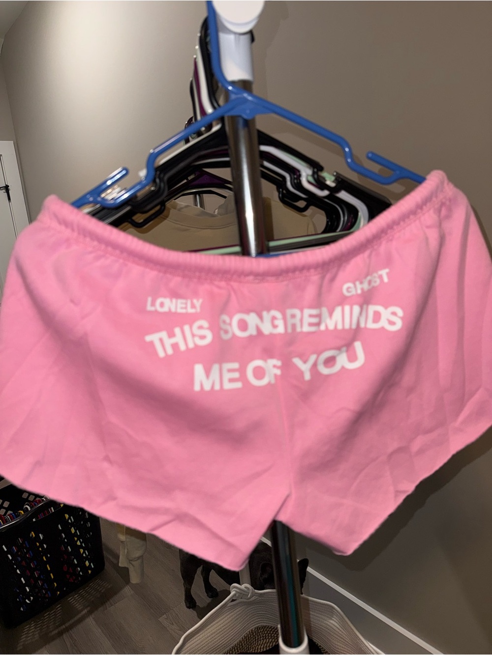 LONELY GHOST Pink Graphic Women’s Athletic Shorts